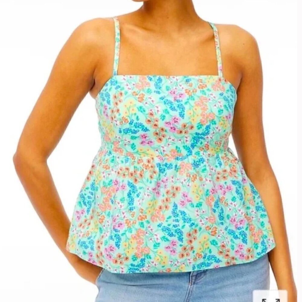 J. Crew Baby Doll Tie Back Floral Tank Top Size 6 Re-Imagined